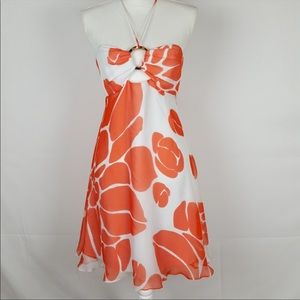 Milly of New York • Silk Floral Print Halter Dress